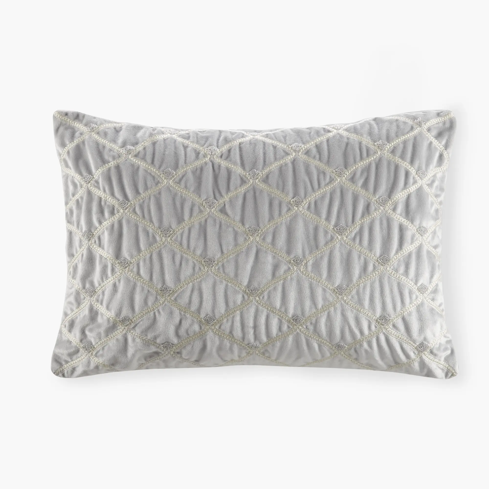 Silver Oblong Throw Pillow 22x15 Inches – Decorative Accent