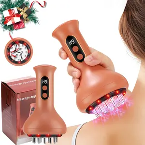 Wireless Electric Scraping Massager with Red Light and Heating Function, 9 Adjustable Vibration and Temperature, Handheld Body Shaping Massager, Ideal for Home Use