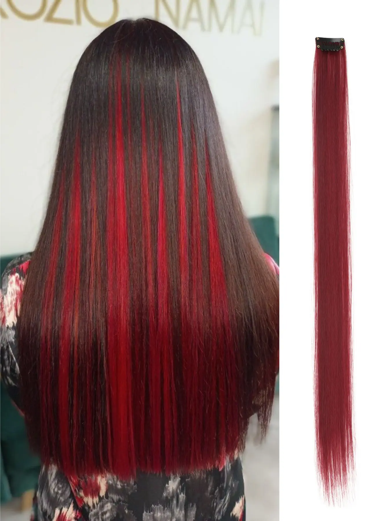 Lehanhair 3pcs Women's Trendy 20inch Long Length Long Straight Synthetic Clip-in Hair Extensions, Natural Fluffy Striking Hair Extensions for Highlight, Fashionable Hair Pieces for Daily & Party Decoration