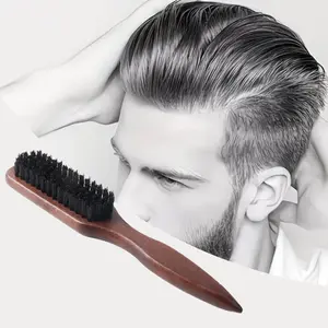 Boar bristle hair brush and beard brush (unisex), fragrance-free professional hairstyling brush suitable for thick or thinning hair; ideal for gradient hairstyles, cleaning razors, and smoothing the back; a must-have for back-to-school, travel, and vacati