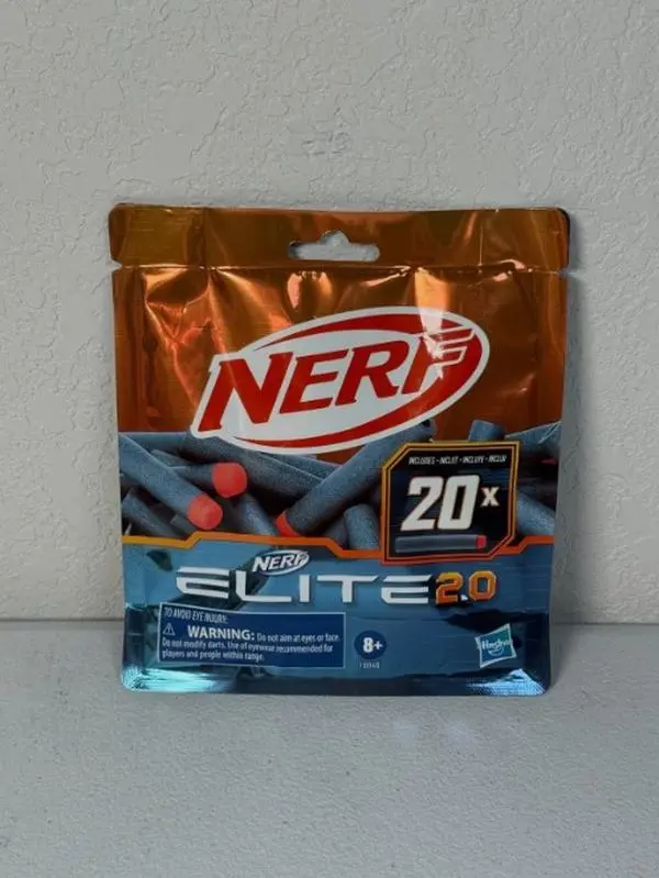 Hasbro Nerf Elite 2.0 Foam Dart Refill Set - 20 Soft Foam Darts, for Ages 6+, 6-8 Years Kids (Toys & Hobbies, Sports & Outdoor Play Blasters & Toy Guns Accessory)