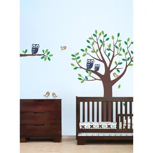 Tree Decal with Owls and Birds