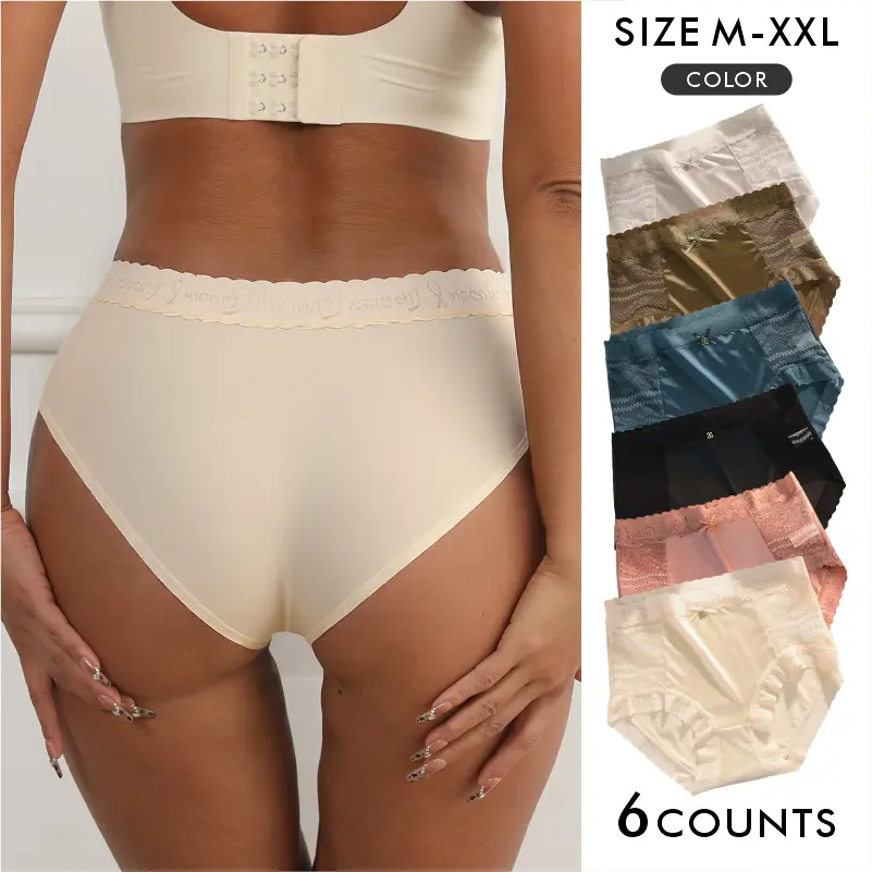 Cheeky Lace Bikini Underwear Pack piece set of sexy lace panties withbowknots.Breathable,comfortable, stretchy, solid - colored with contrastinglace.ldeal for parties,camping,dinners-perfect gift.dresses women Multicolor Comfort Stretch bikini womenswear