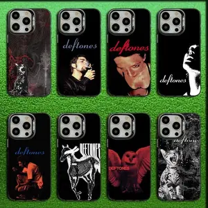 Band D-Deftones Phone Case For iPhone 17 Pro Max Air,16,15,14,13,12,11,Mini,Pro,MAX & Samsung Galaxy S25 Ultra S24 S23 S22 S21 Plus Gray Matte Silicone Black Cover