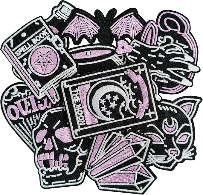 Halloween Iron-On Patches for Dresses, Hats, Jeans, Pants, Jackets, Backpack Repair and Decorative Embroidered Applique Patches - 12 Pcs