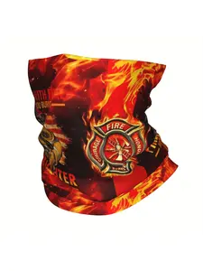 Fire and Rescue Firefighter Neck Gaiter, Multi-functional Thin Face Mask and Neck Cover. Stretchy Breathable Fabric for Outdoor Sports.