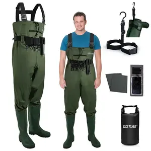 Goture Waterproof Bootfoot Chest Waders For Men And Women With Boot Hanger