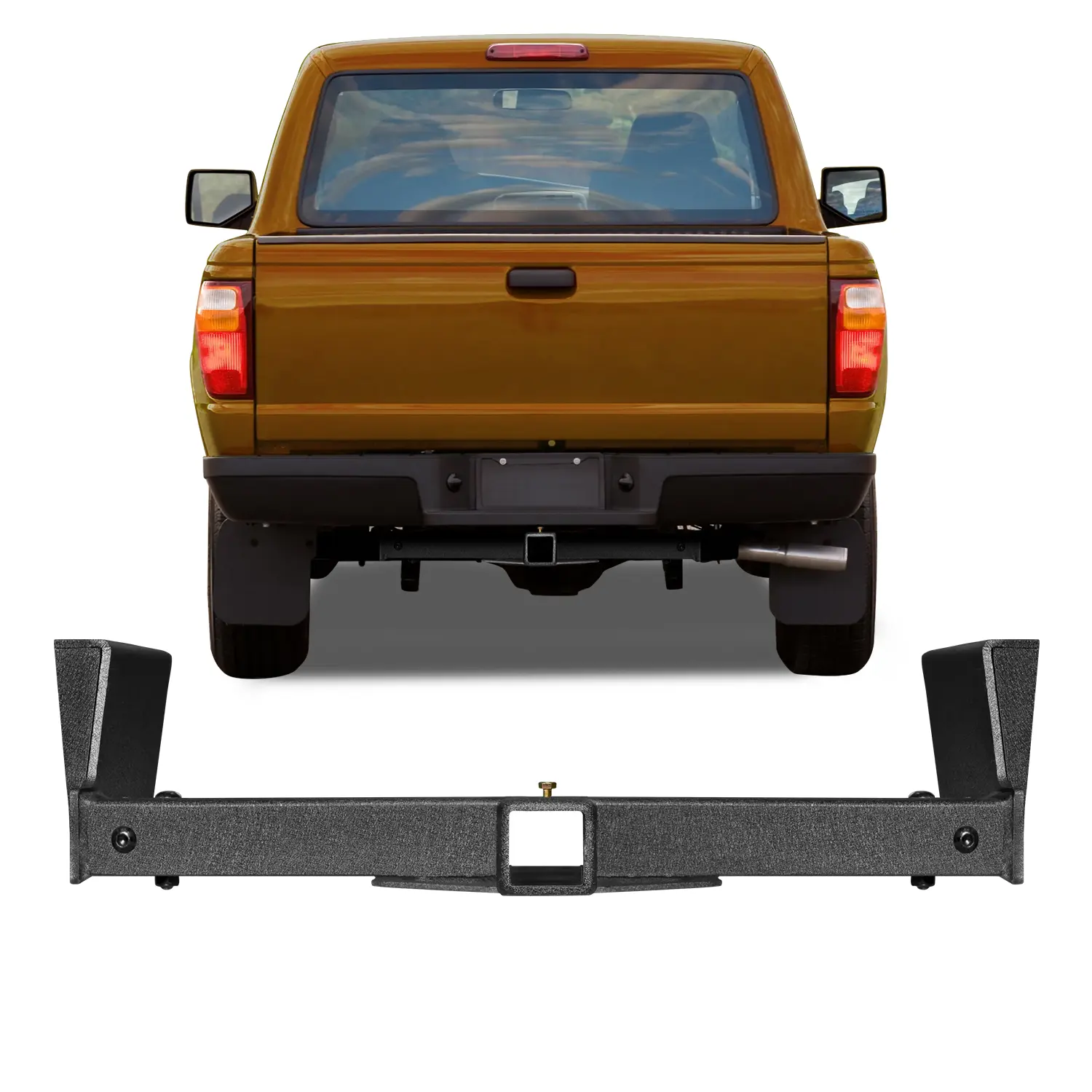 TIOYAR Steel Class 3 Trailer Hitch with 2-Inch Receiver, Black Powder Coated, Towing Capability, Compatible with 1983-2011 Ford Ranger