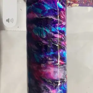 20oz Skinny Tumbler Custom Designed with Vibrant Galaxy Pattern for Unique Style and Functionality