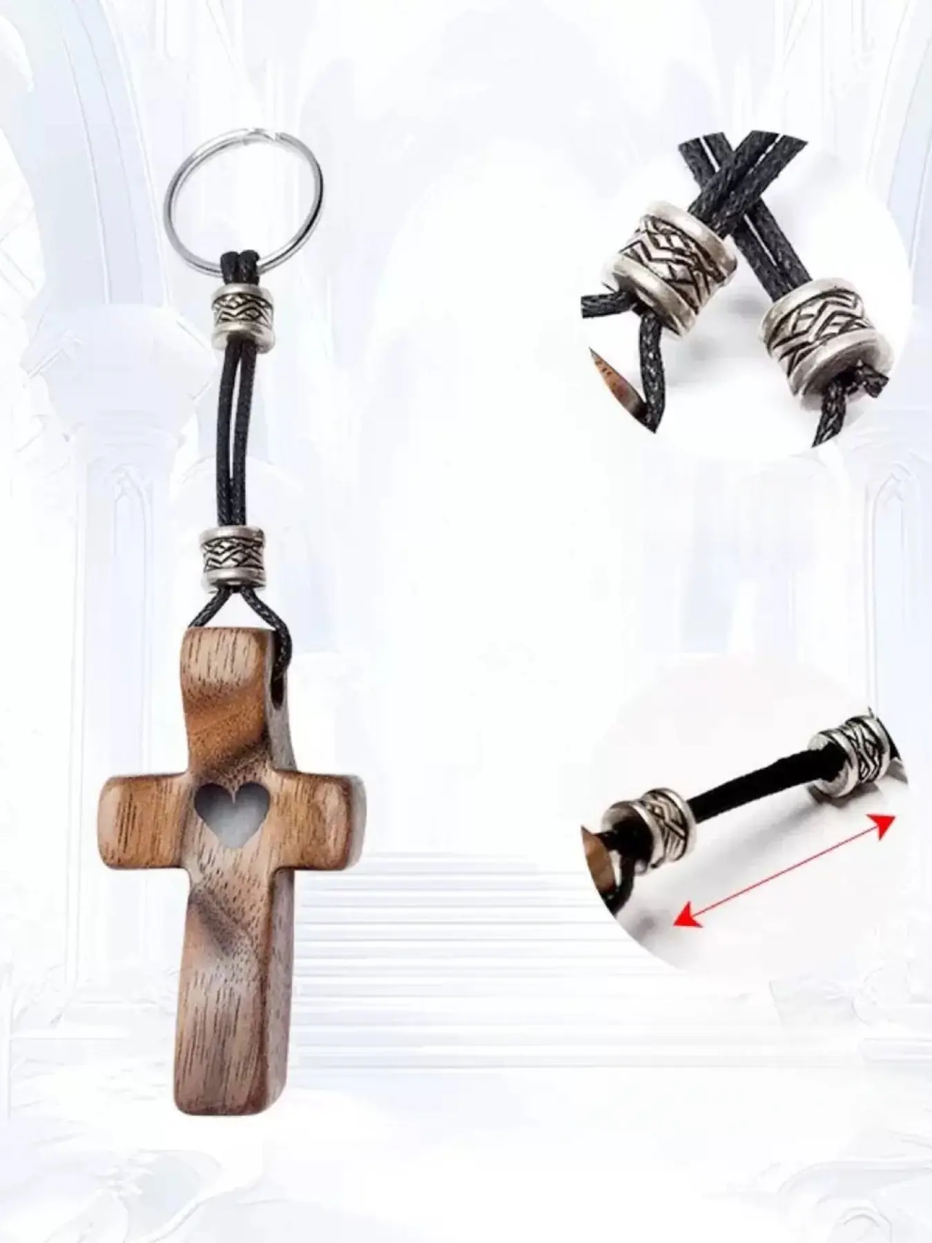 Hand-Held Solid Wood Cross American Walnut Handle Church Easter Thumb Cross Ornaments