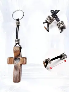 Hand-Held Solid Wood Cross American Walnut Handle Church Easter Thumb Cross Ornaments