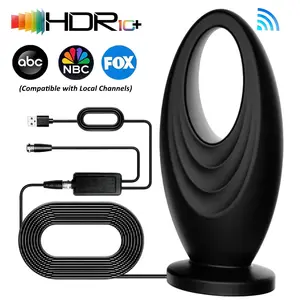 Indoor Digital TV Antenna , Signal Amplified HD Antenna, Magnetic Base, Easy Setup, Long Distance Reception of Local Channels, Ideal for Home & Office Use