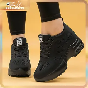 Women's Shoes.Breathable Women's Walking Sneakers.Women's Breathable Lace-Up wedge basic designer walking sneaker,holiday comfort running campus casual kicks shoes,tenis blancos,tenis de mujer,1029 -1