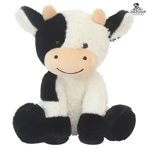 Two different styles of plush cow animal toys, Cuddly Stuffed Animal, with a soft touch, suitable for boys and girls, are excellent gifts, home decorations, and presents for friends and family.