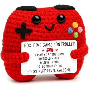 Unique Gaming Gift Handmade Gamer Doll Positive Crochet Controller Gifts for Teen Girls Teen Boys Christmas, Gamer Gifts for Men Teenage Boys, Handmade Gamer Game Controller Doll for Kids Son Brother fake poppet