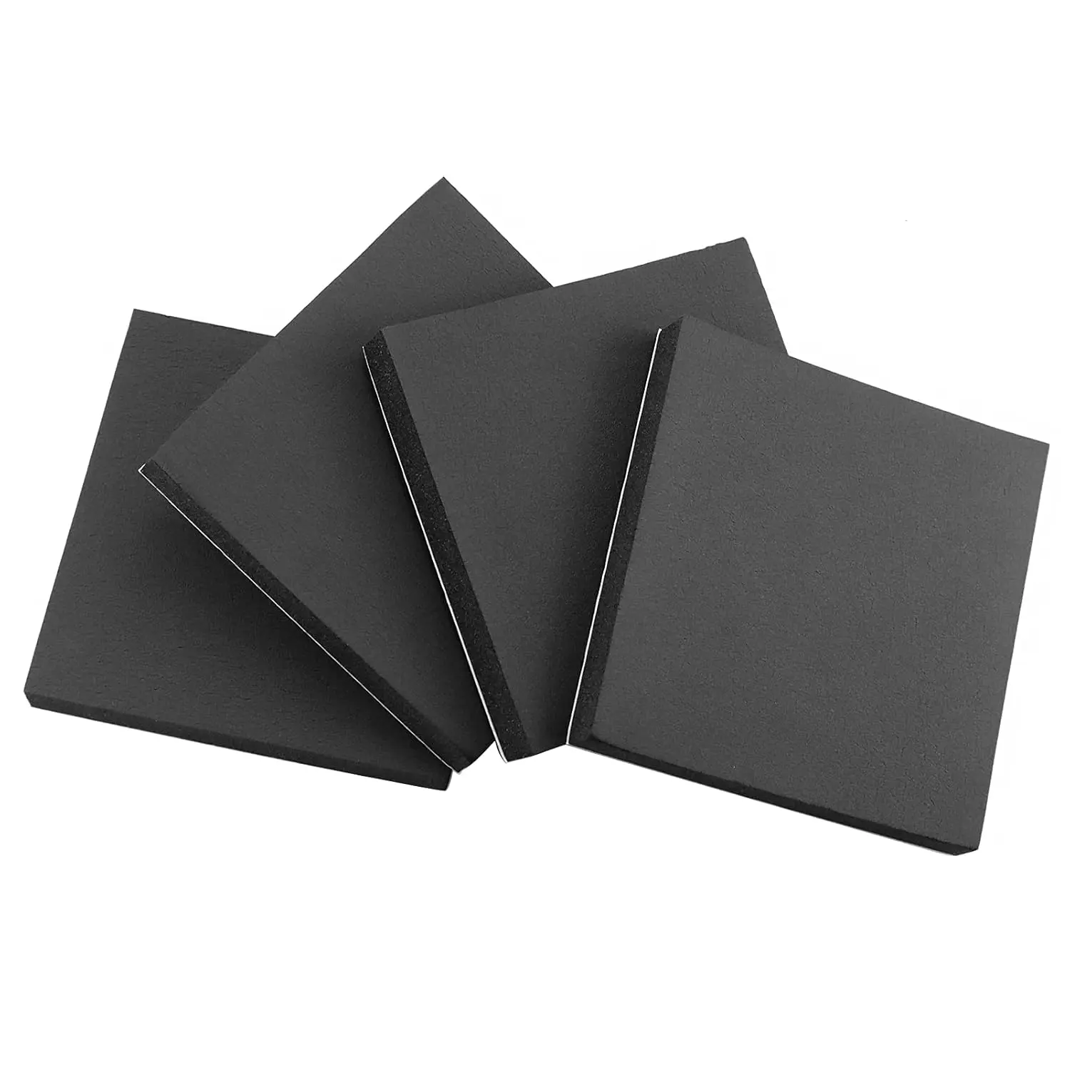 4 count  Sheets Self Adhesive, 3/4 in Thick X 4 in X 4 in Closed Cell  Pad Neoprene Rubber Sheets Non-Slip Insulation Pads Vibration for Furniture Crafts