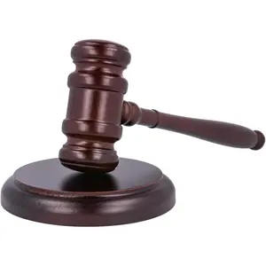 Wooden Gavel with Sound Block – Perfect for Lawyer Judge Auction Costume (Stock)