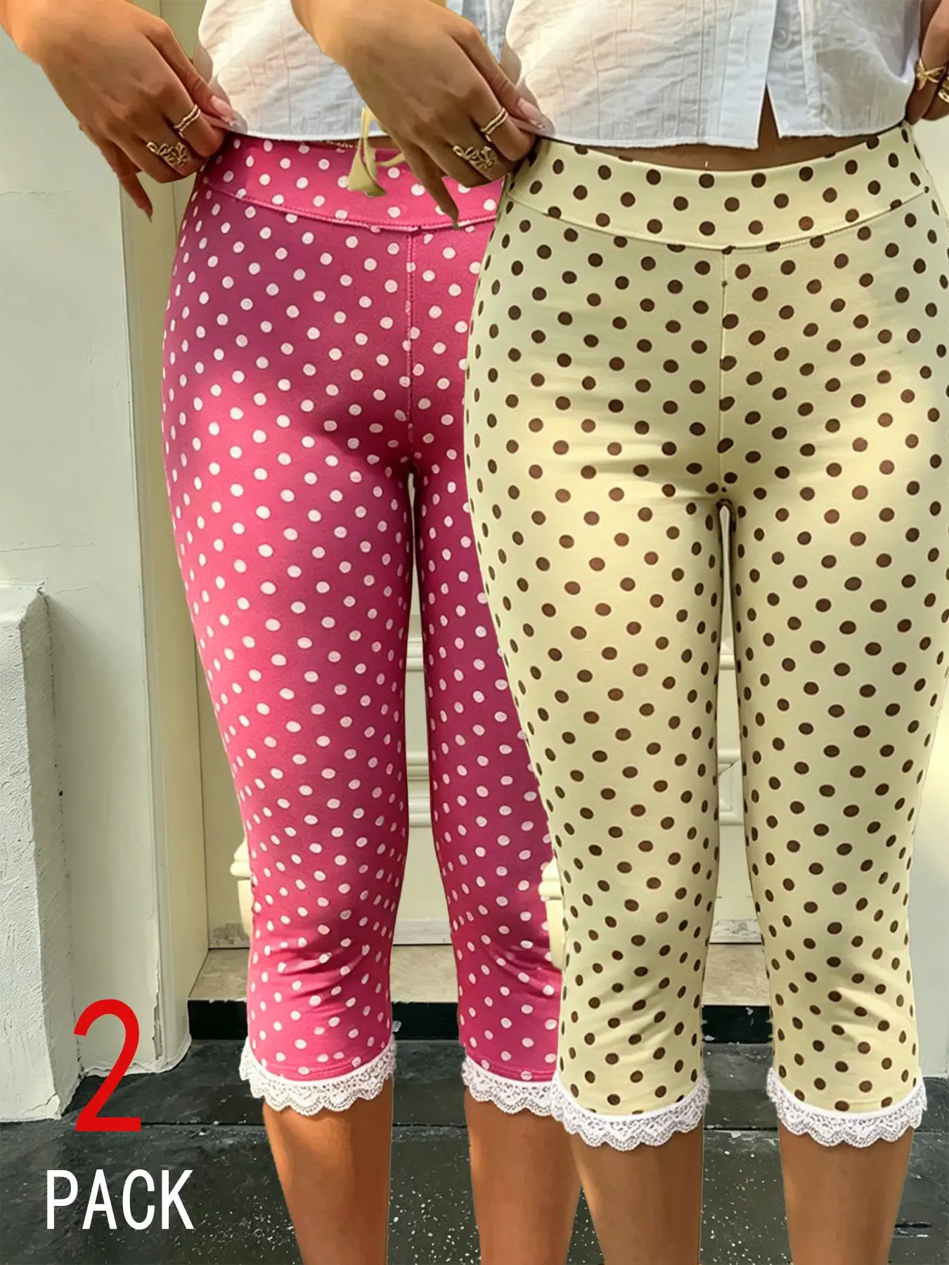 2 PCS High Waist Capri Leggings for Women, Y2K Aesthetic Stretchy Fitted Slim Fit Capris, Buttery Soft Casual Workout Pants,2026 Athleisure Outfit,Yoga, Gym, Daily Wear, Running, Shopping, Versatile Minimalist Style for Teen Girls, Gen Z Fitness Lovers