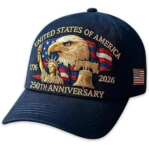 2026 USA 250th Anniversary Hat, Bald Eagle & Liberty Embroidered Patriotic Baseball Cap for Men and Women