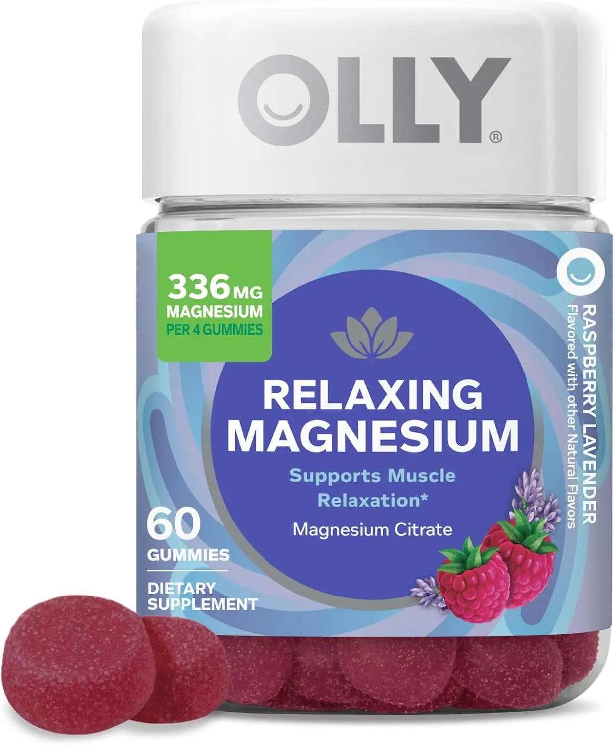 OLLY Relaxing Magnesium Gummies, Supports Muscle Relaxation* - 60 Count