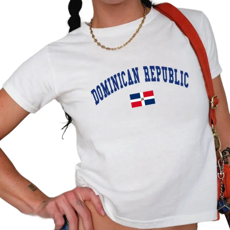 Dominican Republic Latina Baby Tee Trendy Fashion Shirt Y2K Clothes Travel Baby Tee