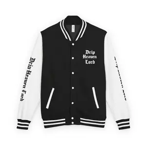Drip Heaven Lord – Womens Gothic Script Letterman Jacket