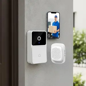 Wireless Video Doorbell Camera, 1080P HD Night Vision, WiFi Home Security System with 2-Way Audio, Cloud Storage, Motion Alerts, Weatherproof for Smart Home, Apartment & House