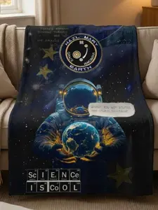 Project Hail Mary, Featuring a Space-Themed Design with an Astronaut And Earth,Theme Flannel Blanket - 2D Flat Soft, Lightweight, Suitable for Bedrooms, Holiday Decorations, and All Seasons - Ideal for Beds, Sofas, Offices, Camping