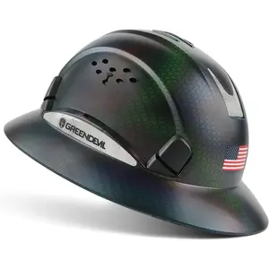 SAGAETR Full Brim Hard Hat Vented Construction Safety Helmet OSHA Approved Cascos De Construccion ABS Work Hardhat for Men&Women 6 Point Adjustable Ratchet Suspension Custom Pattern Design