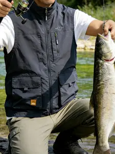 Men’s Casual Outdoor Fishing Vest Jacket with Multiple Pockets  summer outfits