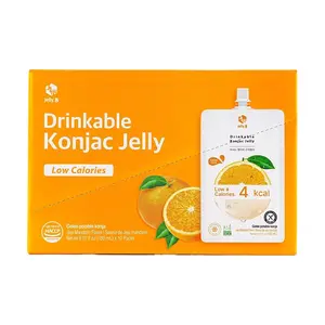 Jelly.B Korean Konjac Jelly Drink - Low Calorie 0 Fat Sugar-Free Jelly Pouches, Jeju Citrus Flavor, 150ml x 10 Pack, 4Kcal