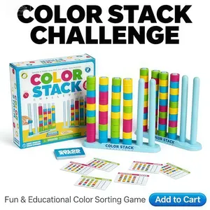 Kids Educational Stacking Puzzle Game, Montessori Learning Stacker for Family Game Night & Kids Party Activities,Colorful Fun Brain Training Challenge Toy