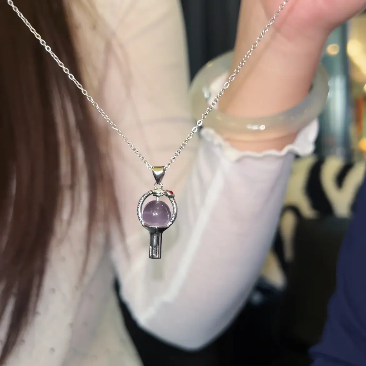 KPop Light Stick Symbol Necklace & Ring, Cute Choker Style Collarbone Chain for Fans, Adjustable Fan Support Fashion Accessory, 7G, Fellow Fans
