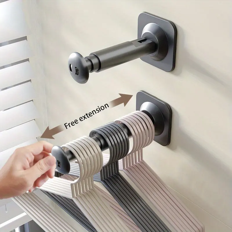 2-Piece Foldable Plastic Hanger Rack, Wall-Mounted Organizer for Clothes Drying, Space Saver with No-Drill Suction Cups