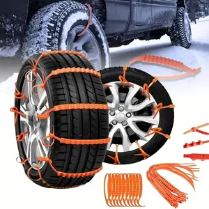 20pcs Universal Car Snow Anti-Slip Chains, Winter Tire Chains, Emergency Safety Design, Durable Structure, Outdoor Snow Tire Chains, Car Parts