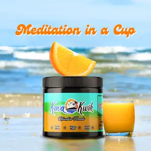 KavaKwik Potent Instant Flavored Kava Drink Mix - 20-Serving Jar - Relax & Socialize Formula Powdered Beverage Mix Supplement Wellness