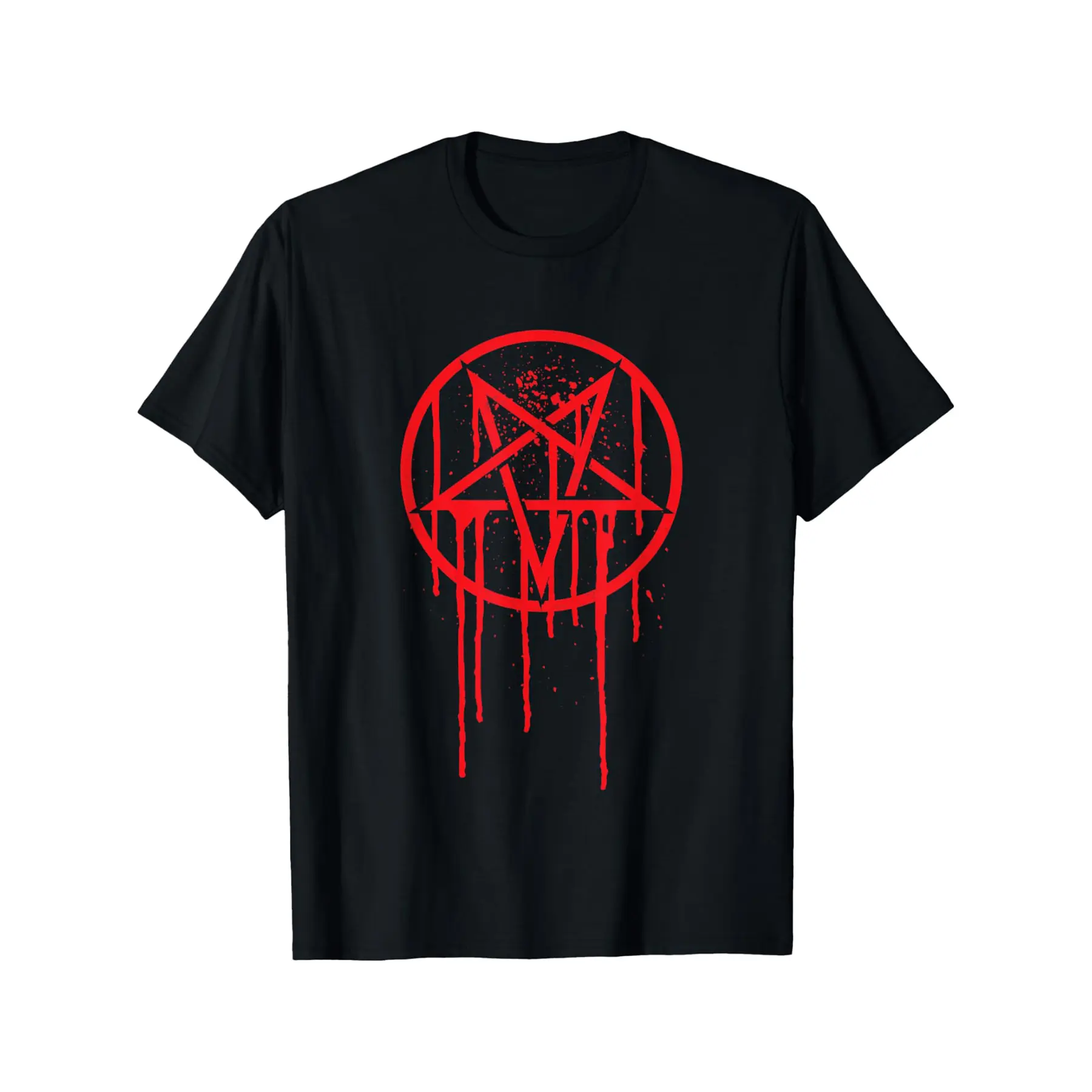 Men's Cotton Satanic Pentagram Shirt - Soft, Breathable Casual Sports T-Shirt, Fun DIY-Friendly Design, Plus Size (L-5XL), Easter & Father's Day Boyfriend Gift