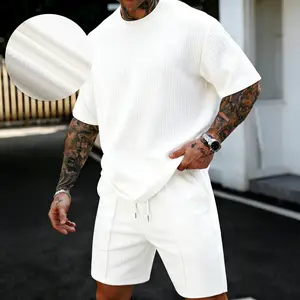 Men's Summer Sportswear Solid Color Shorts & Round Neck Short Sleeve T-Shirt Set, Casual Fashion for Daily Wear