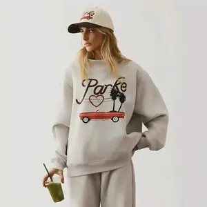 2026 New Arrival: PARKE Women's Loose-Fit High-Neck Sweatshirt with Lettering - A Premium, Sophisticated Look