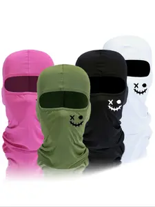 Evil Smile Print Balaclava Hat, Quick-Dry Comfortable Full Face Mask, Dustproof Cap, Unisex Polyester Sports Wear for Outdoor Activities, Ski Balaclava