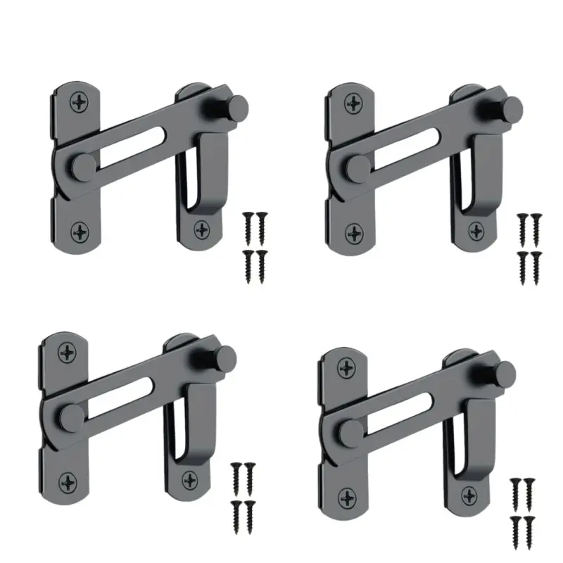 Stainless Steel Barn Door Lock, Door Hardware, Security Lock, 180° Flip Sliding Latch for Garage, Bathroom, Outdoor Use, Secure Door Latch for Inside-MM1