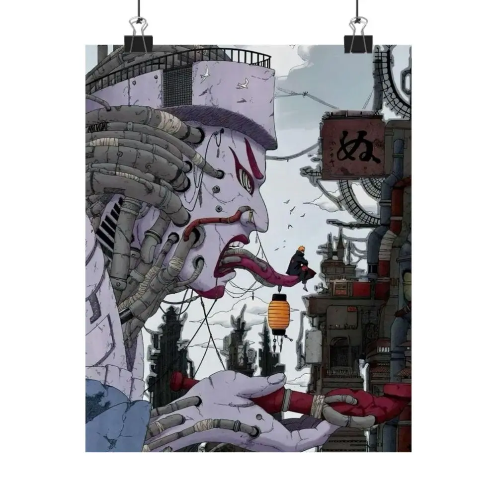 Pain Naruto Illustration Matte Vertical Poster | Futuristic Japanese Street Art