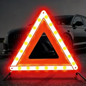 Joytutus Foldable Triple Triangle Warning Sign, High-Visibility Red Sticker Emergency Breakdown Board Compatible with 2026 Cars