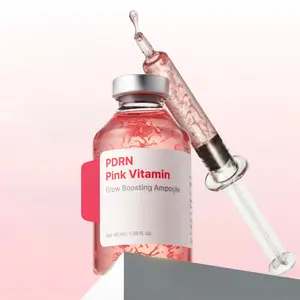 PDRN Pink Vitamin Glow Boosting Ampoule - Brightening Facial Serum, Revitalizing Skincare for Radiant Complexion, Ideal Mother’s Day Gift to Brighten Skin Tones
