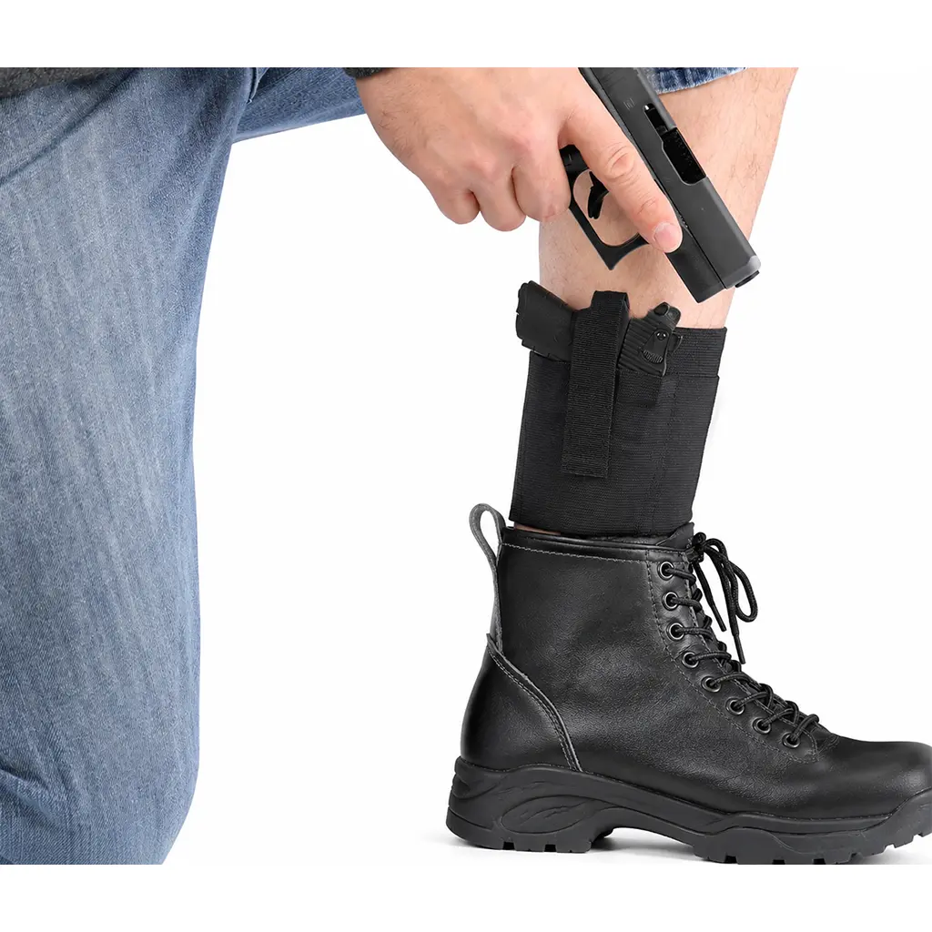 Ultimate Ankle Holster, Compatible with Glock 42, 43, 36, 26, Smith and Wesson Bodyguard .380.38, Ruger LCP, LC9, Sig Sauer, and Similar Guns