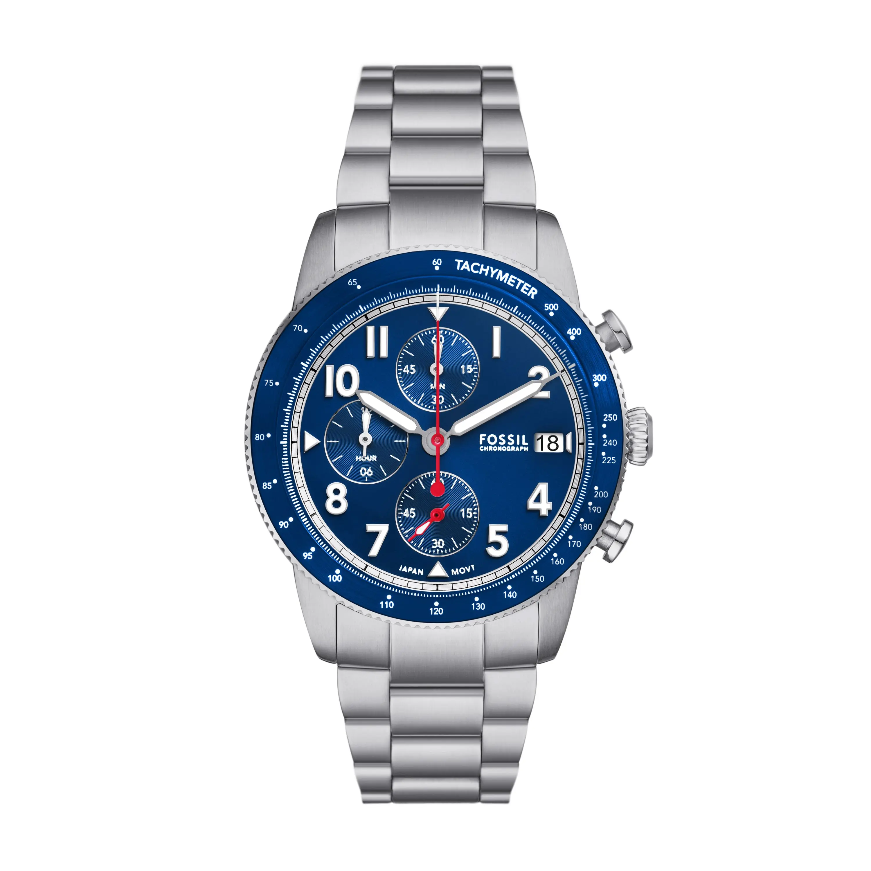 Fossil Men's Sport Tourer 42mm Chronograph, Stainless Steel Watch Fossil Men's Sport Tourer 42mm Chronograph, Stainless Steel Watch
