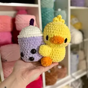 Boba Duck Handmade Crochet Plushie