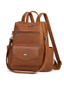 Women's Convertible Backpack Handbag, Designer PU Leather Waterproof Fashion Bag, Anti-Theft Crossbody Shoulder Bag for Work Travel School, Zip Backpack, Casual Travel Backpack, Convertible Backpack Purse