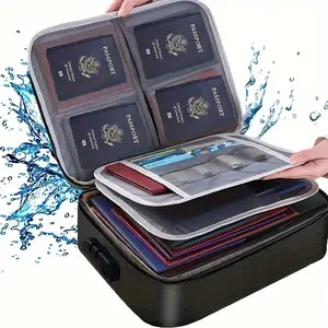 1pc Waterproof Document Storage Bag with Large Capacity - Lock for Office, Business, and Home Organizing Certificates, Passports, Bills, and More