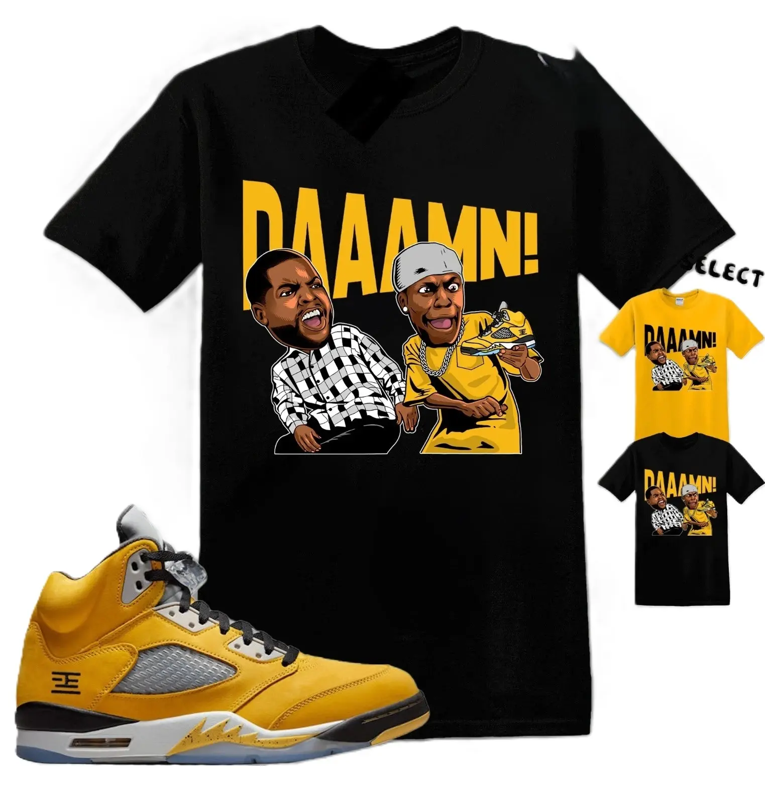 Tokyo 5s Shirt Men, Yellow Shirt Matching 5 Tokyo 2025 Match Sneaker, Tokyo 5s Outfit, 100% Cotton, Classic Fit, Unisex Crew Neck T-Shirt